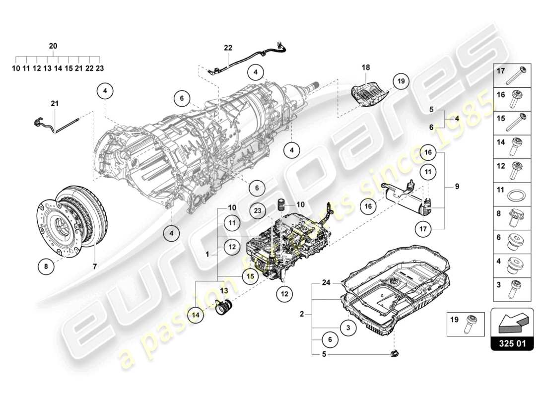 lamborghini urus performante (2023) meccatronica con software diagramma delle parti