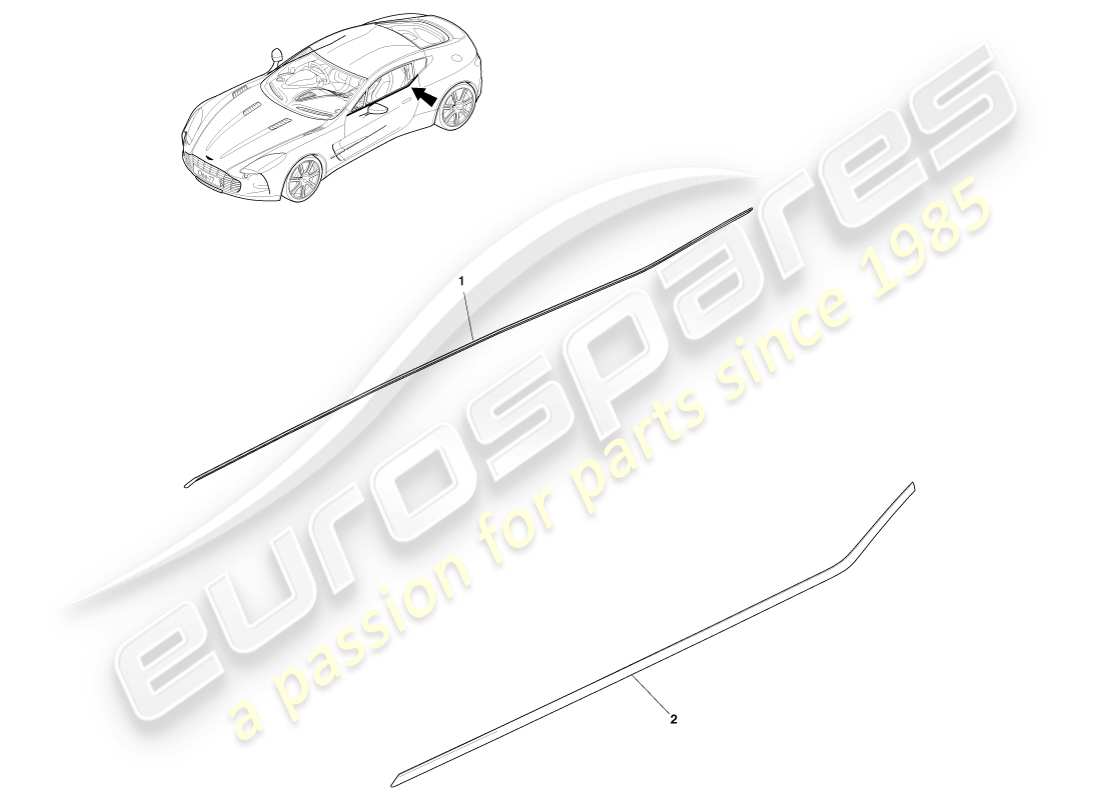 aston martin one-77 (2011) finitura della vita della porta diagramma delle parti