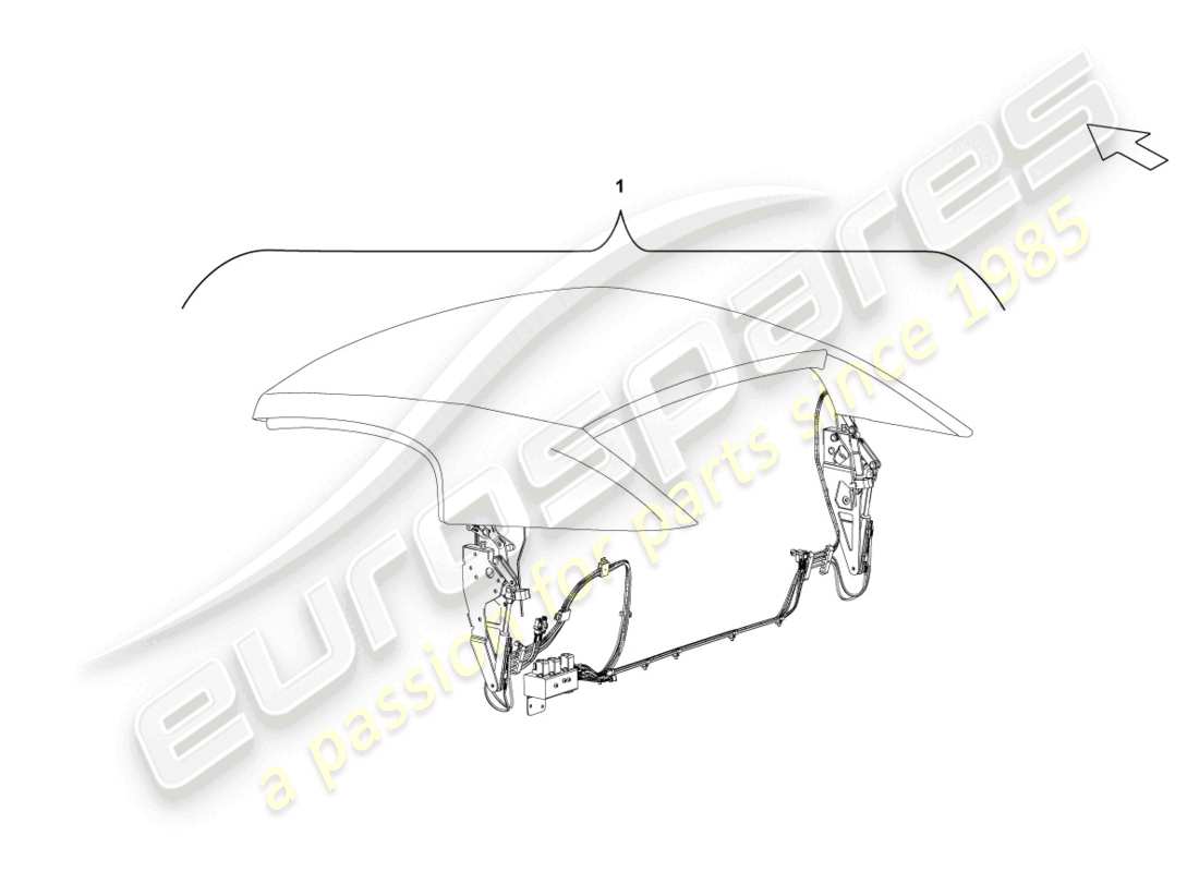 lamborghini lp560-4 spider (2013) schema delle parti del tetto cabrio