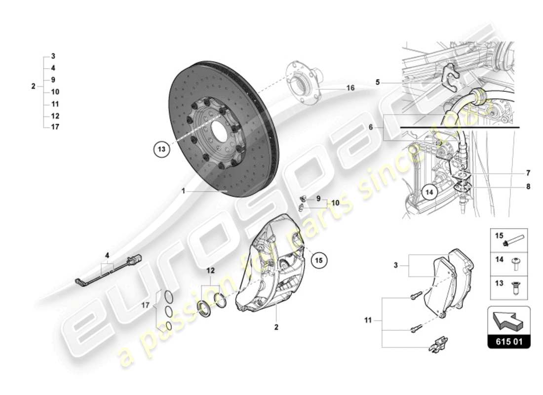 lamborghini lp770-4 svj coupe (2022) disco freno anteriore schema delle parti