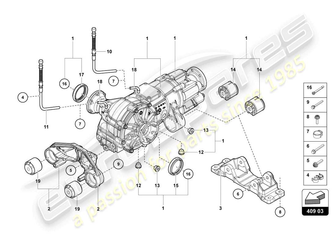 lamborghini 2022 (ultimae) differenziale assale anteriore con frizione visco schema parte