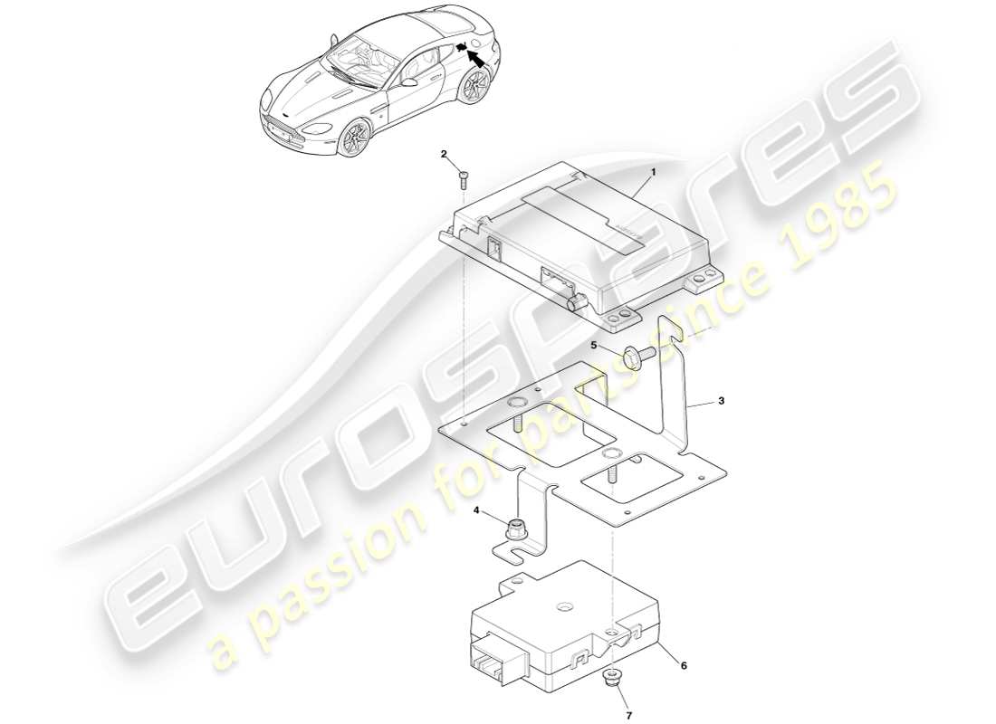 aston martin v8 vantage (2005) navigazione garmin, coupé, diagramma delle parti 12my