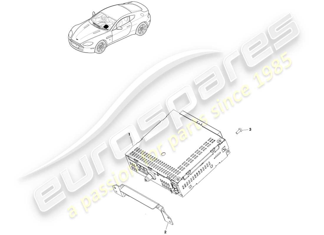aston martin v8 vantage (2007) diagramma delle parti del lettore multimediale