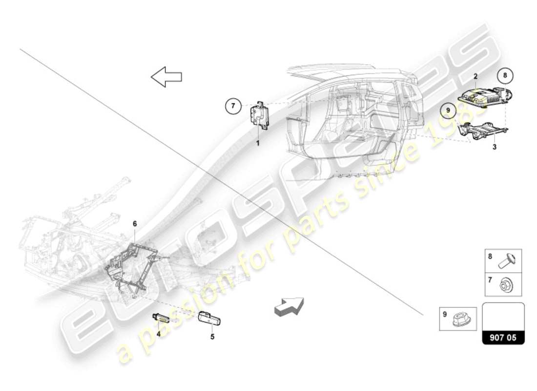 lamborghini revuelto coupe (2024) unità di controllo diagramma delle parti