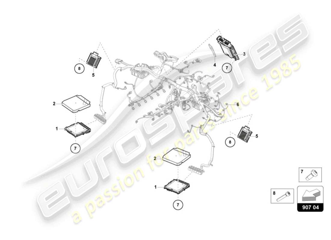 lamborghini revuelto coupe (2024) centralina per motore a benzina schema particolare
