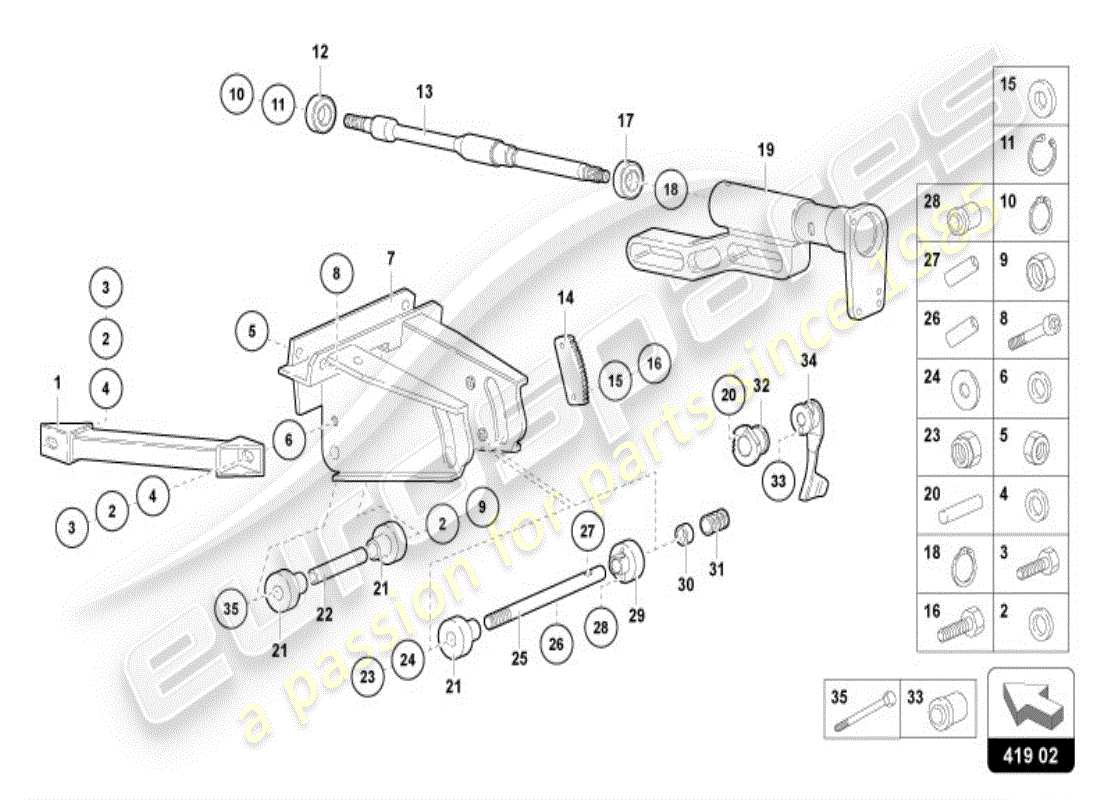lamborghini diablo vt (1998) schema delle parti del sistema di sterzo