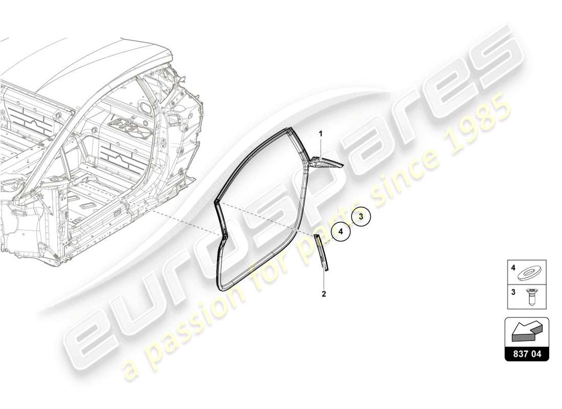 lamborghini sto (2023) guarnizione portiere anteriori diagramma delle parti