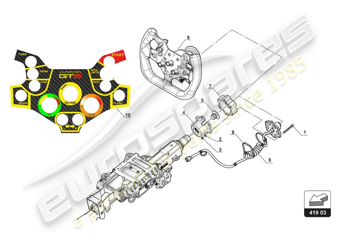 lamborghini gt3 (2017) volante schema delle parti