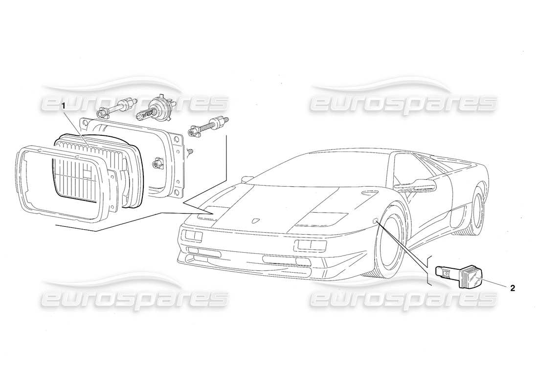lamborghini diablo sv (1997) luci (valido per il giappone - marzo 1997) diagramma delle parti