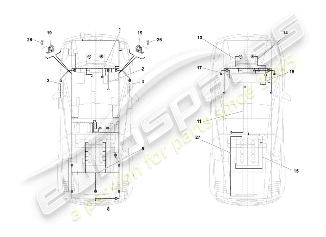 lamborghini lp570-4 spyder performante (2014) cablaggi diagramma delle parti