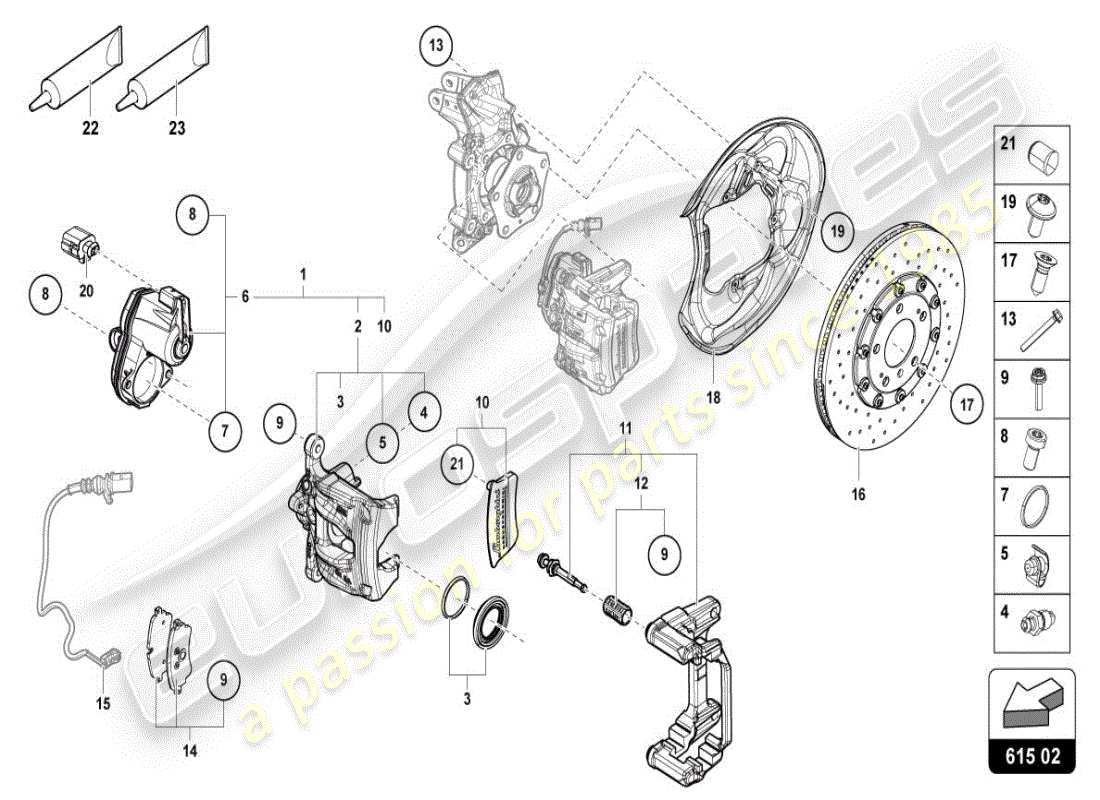 lamborghini 2025 | urus se festsattelbremse hinten teilediagramm