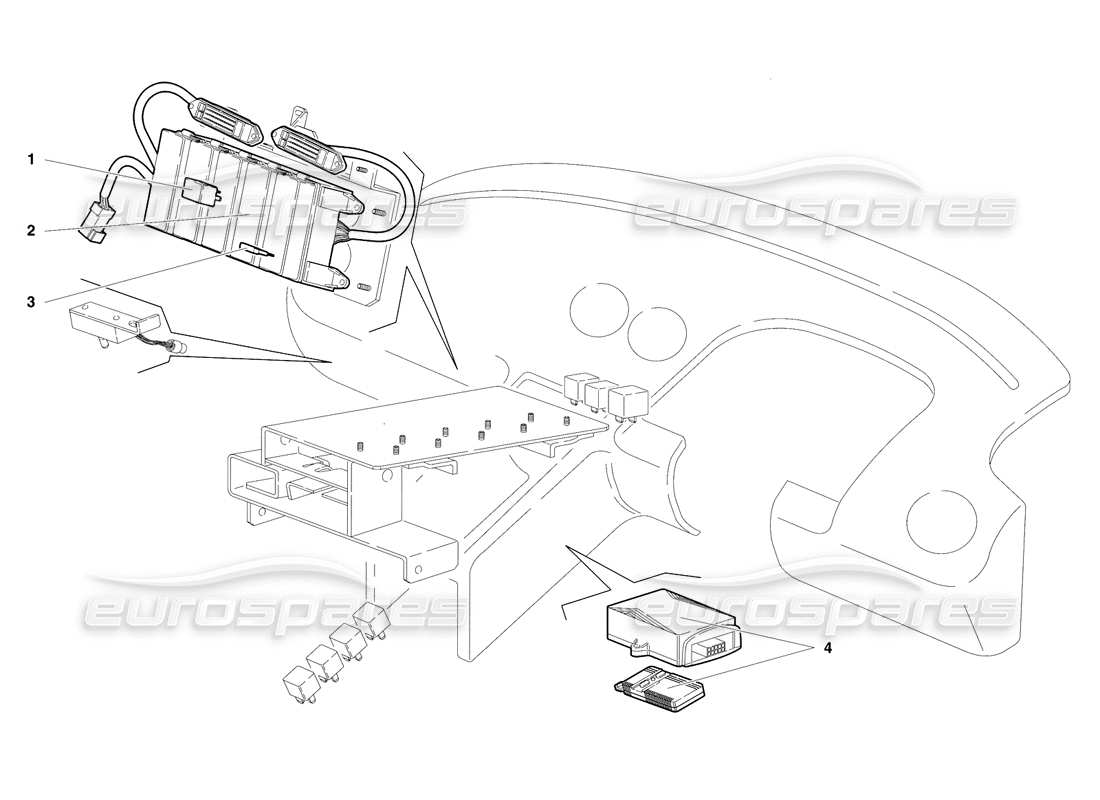 lamborghini diablo se30 (1995) schema delle parti dell'impianto elettrico (valido per versione rh d. - gennaio 1995).