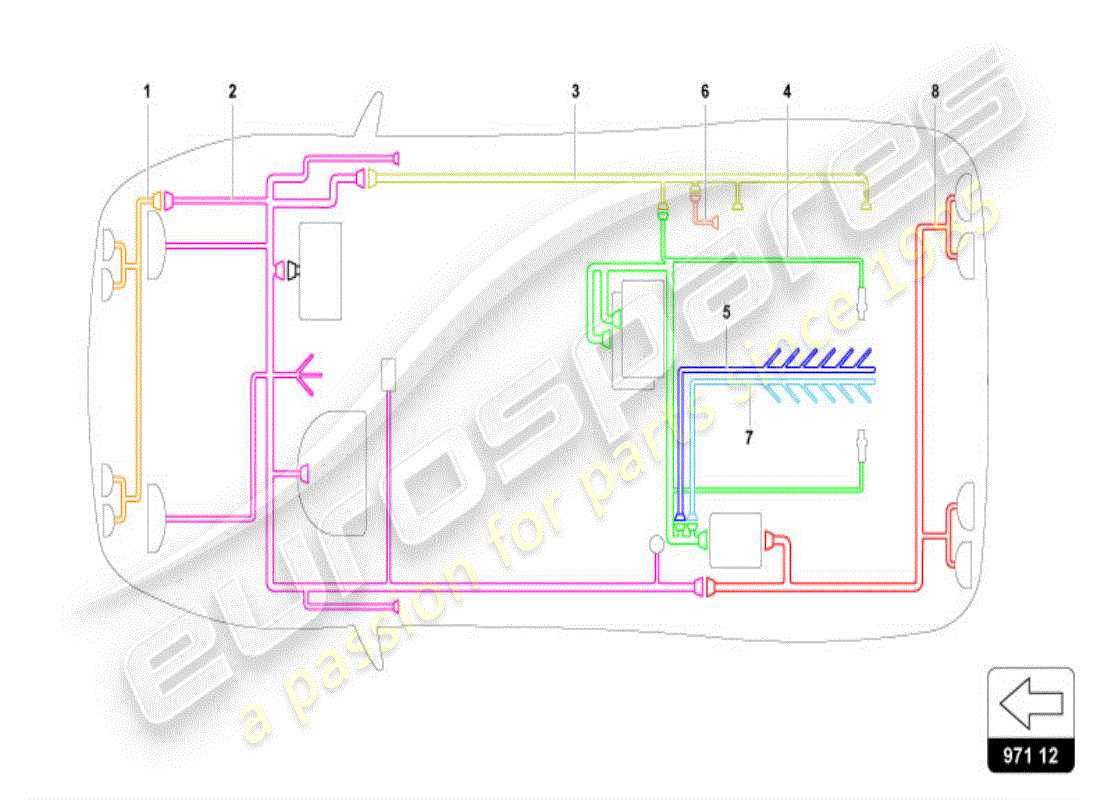 lamborghini diablo vt (1997) sistema elettrico diagramma delle parti
