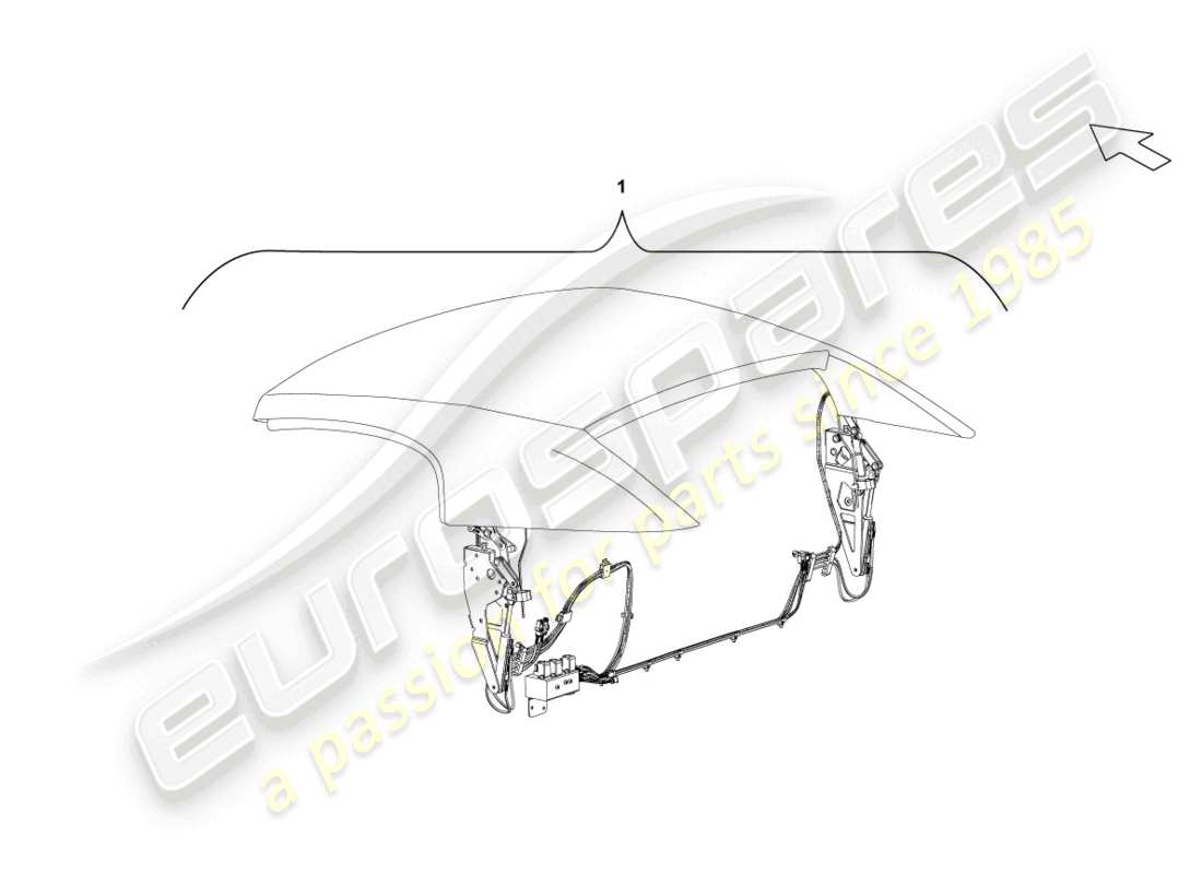 lamborghini lp560-4 spider (2010) tetto cabrio diagramma delle parti
