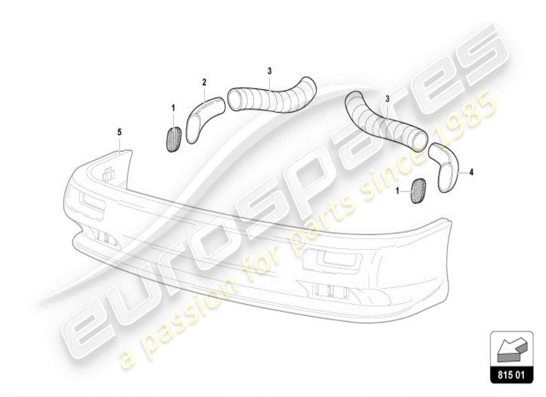 lamborghini diablo vt (1996) condotto aria frontale in cartone diagramma delle parti