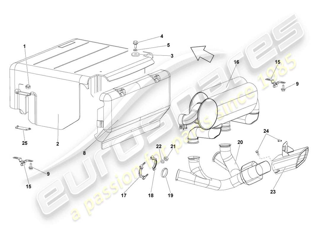 lamborghini lp670-4 sv (2010) silenziatore posteriore diagramma delle parti