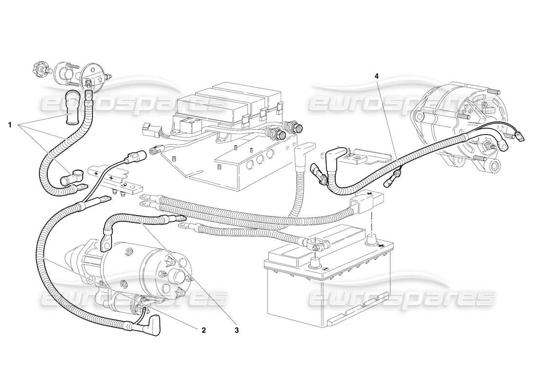 lamborghini diablo se30 (1995) schema delle parti dell'impianto elettrico (valido per versione rh d. - gennaio 1995).