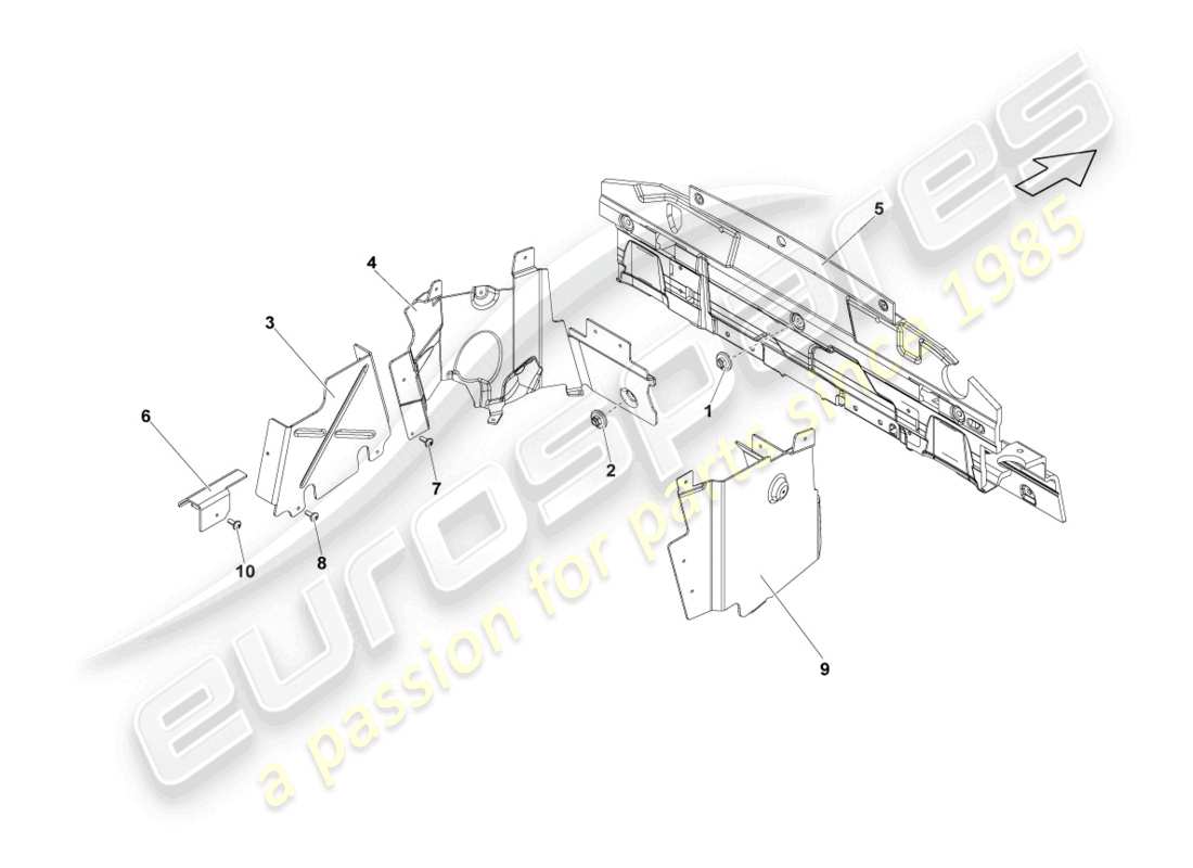 lamborghini lp560-4 coupe (2011) scudo termico diagramma delle parti