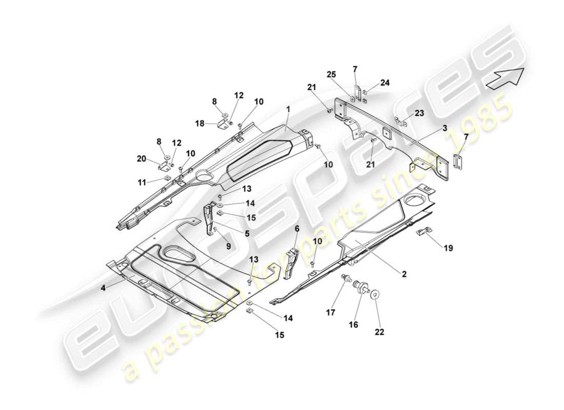 lamborghini lp560-4 coupe (2011) copertura vano motore schema delle parti