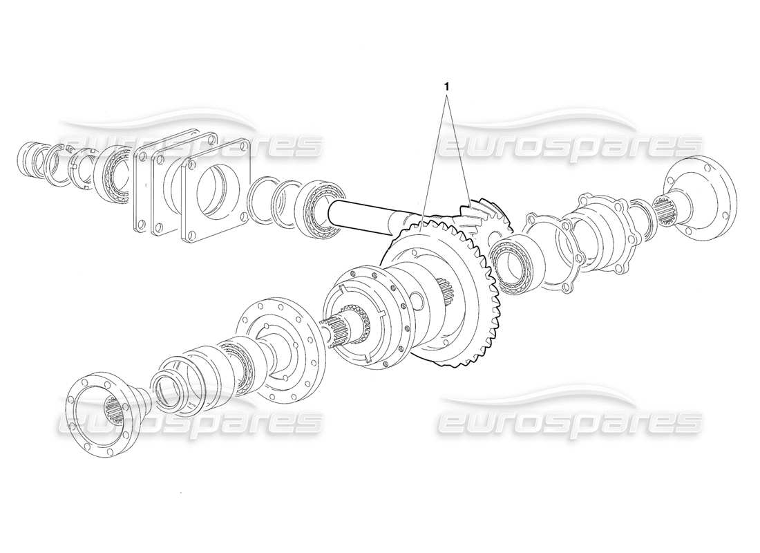 lamborghini diablo sv (1997) differenziale (valido per il canada - marzo 1997) diagramma delle parti