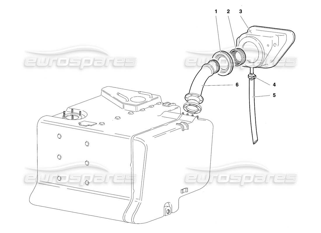 lamborghini diablo se30 (1995) diagramma delle parti dell'impianto di alimentazione (valido per gli usa - gennaio 1995).