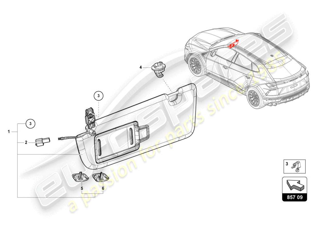 diagramma della parte contenente il codice parte 4ml857551f