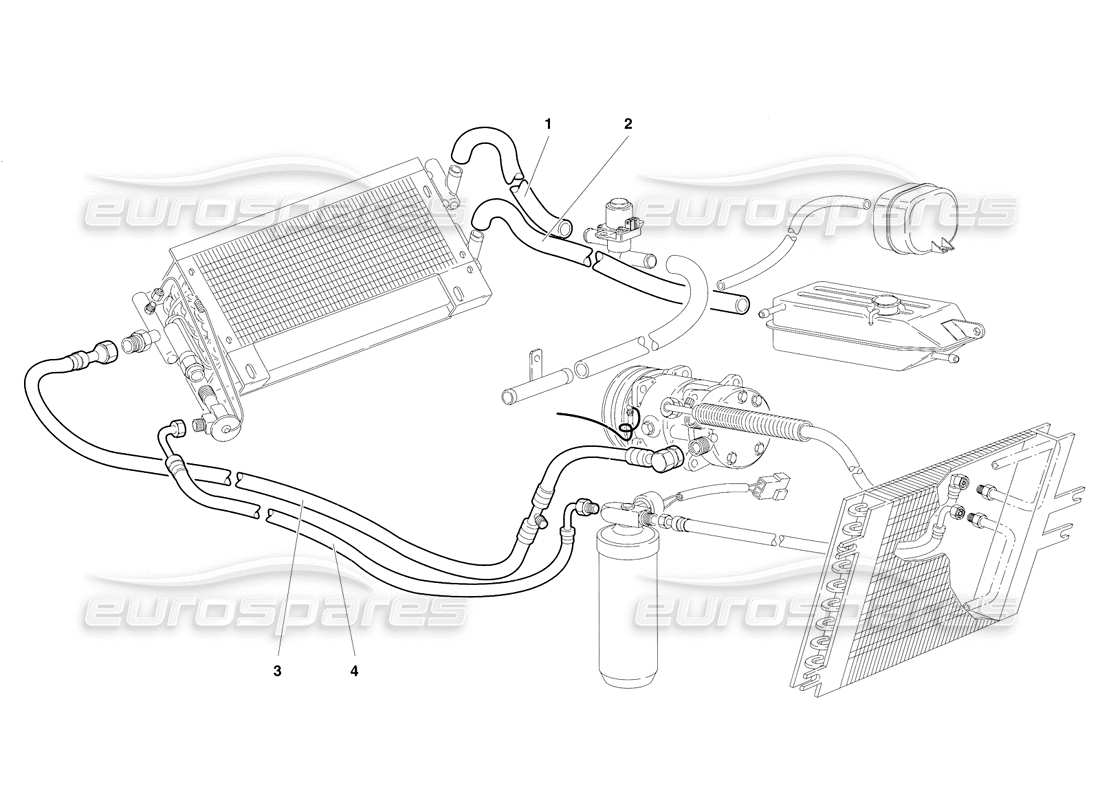 lamborghini diablo sv (1997) diagramma delle parti del controllo climatico (valido per rh d. - marzo 1997).
