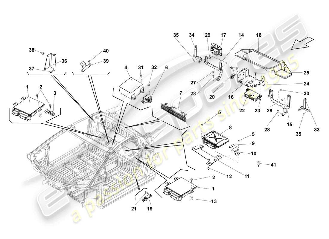 lamborghini gallardo spyder (2006) unità di controllo motore diagramma delle parti