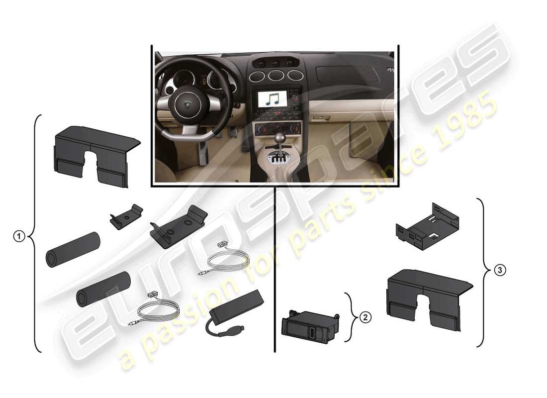 lamborghini lp560-4 spider (accessories) pacchetto di retrofit diagramma delle parti