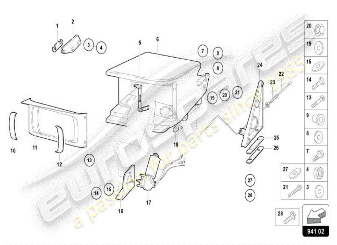 lamborghini diablo vt (1997) diagramma delle parti del dispositivo faro