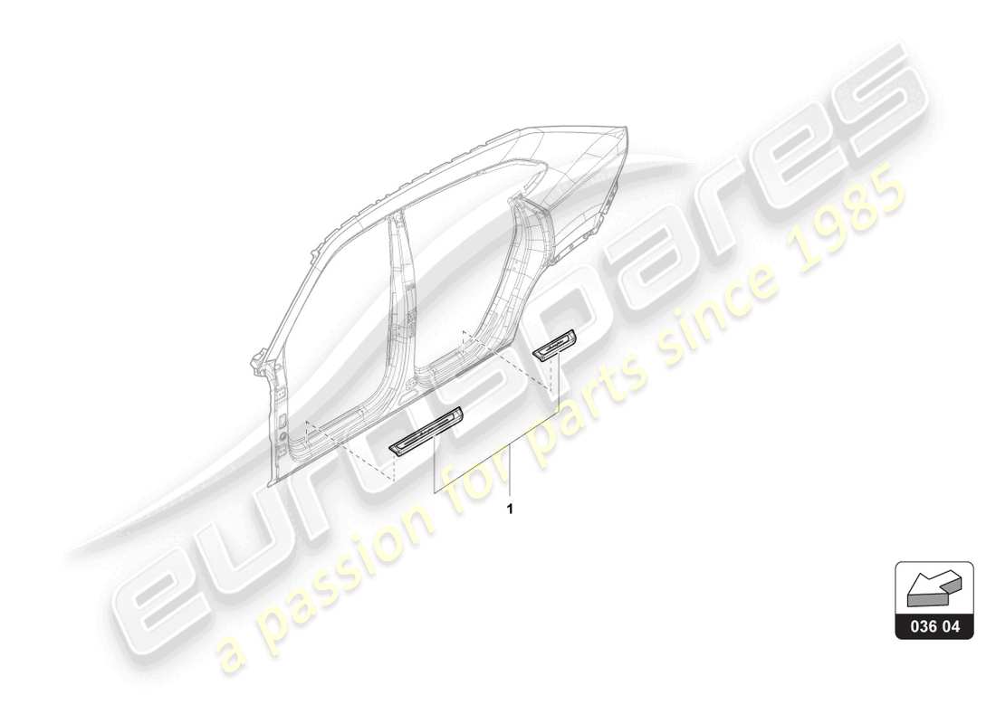lamborghini urus performante (accessories) piastra tacco diagramma delle parti