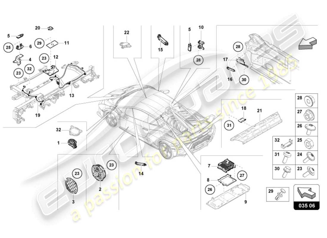 lamborghini sto (2024) aerea diagramma delle parti