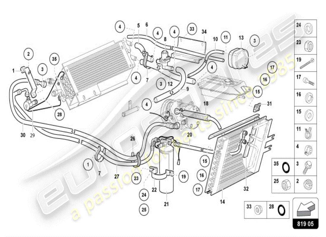 lamborghini diablo vt (1997) riscaldamento, aria condiz. diagramma delle parti del sistema