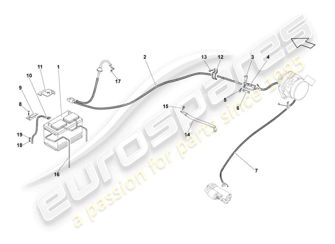 lamborghini lp550-2 spyder (2010) batteria diagramma delle parti