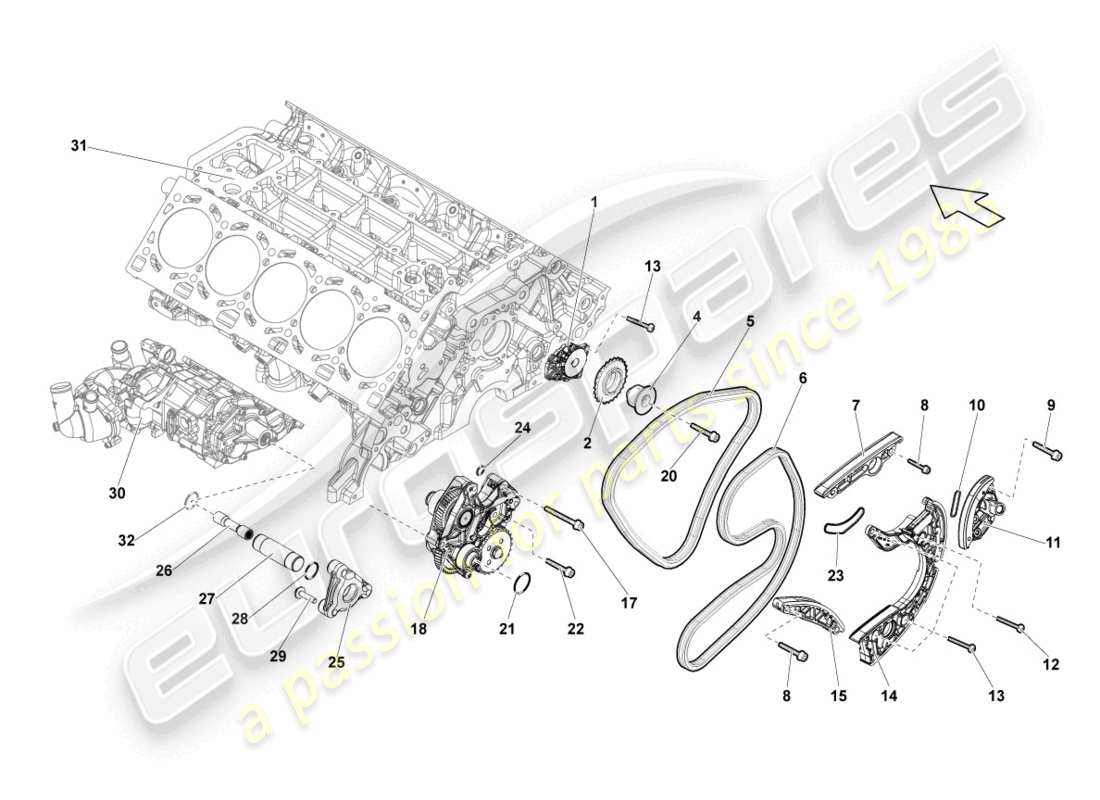 lamborghini lp560-4 coupe fl ii (2013) catena temporale diagramma delle parti