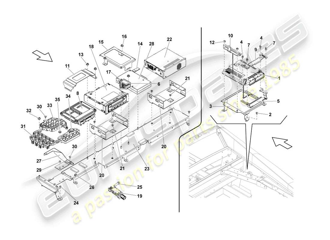 lamborghini lp570-4 sl (2010) unità di controllo diagramma delle parti