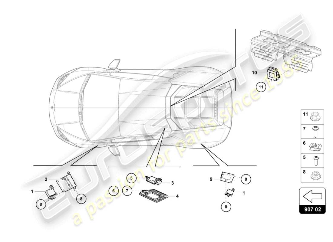 lamborghini evo coupe 2wd (2022) pulsante per avviso pressione pneumatici schema parziale