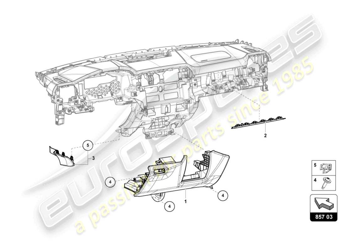 lamborghini urus (2020) pannello degli strumenti diagramma delle parti