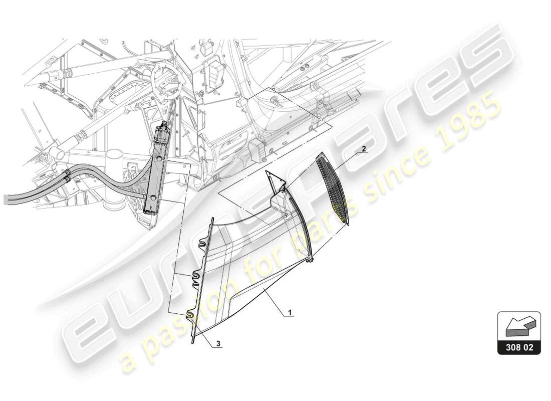 lamborghini gt3 (2017) raffreddamento olio cambio schema delle parti
