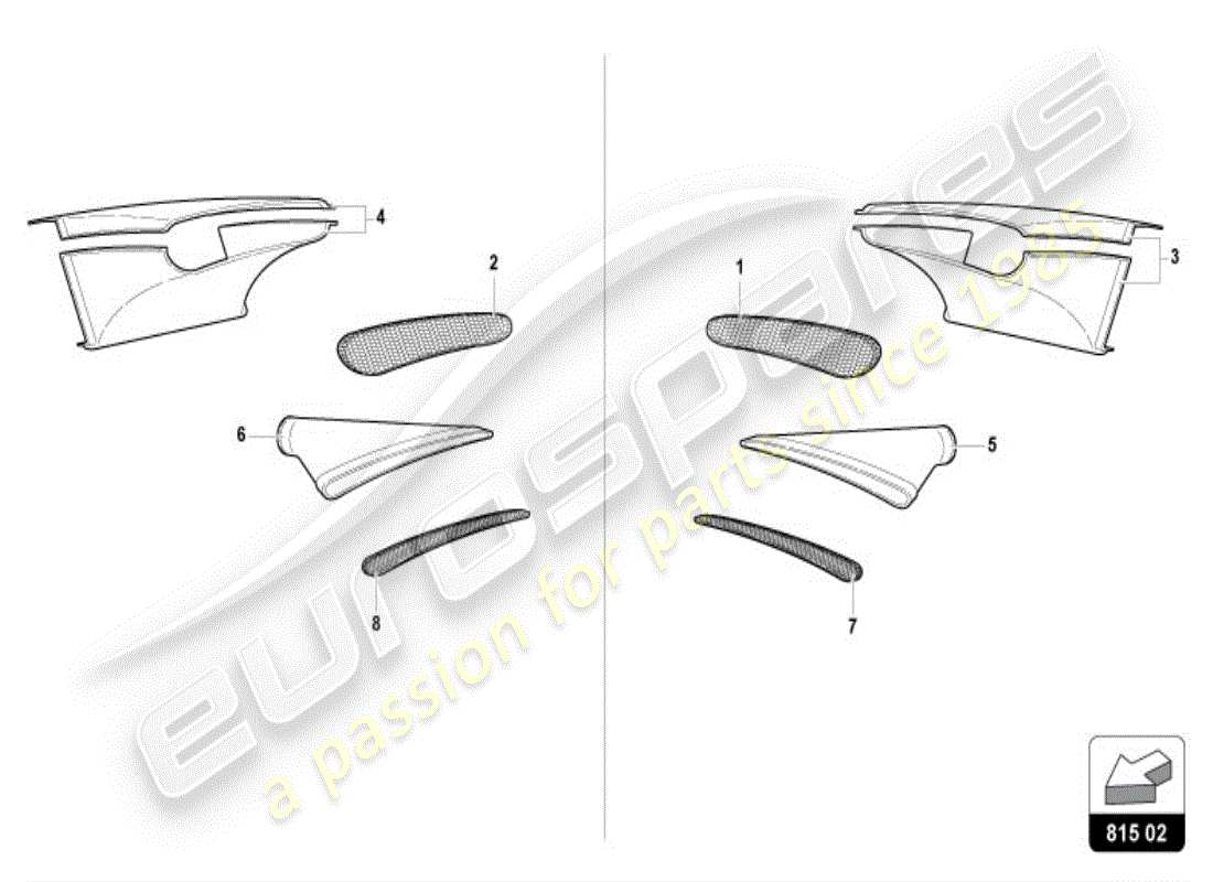 lamborghini diablo vt (1997) schema delle parti della presa d'aria posteriore