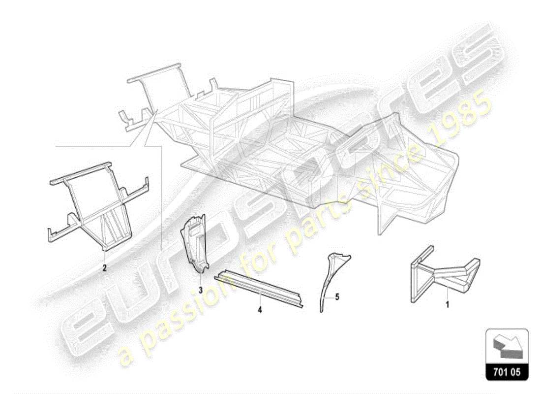 lamborghini diablo vt (1999) parte anteriore della cornice di rivestimento diagramma delle parti