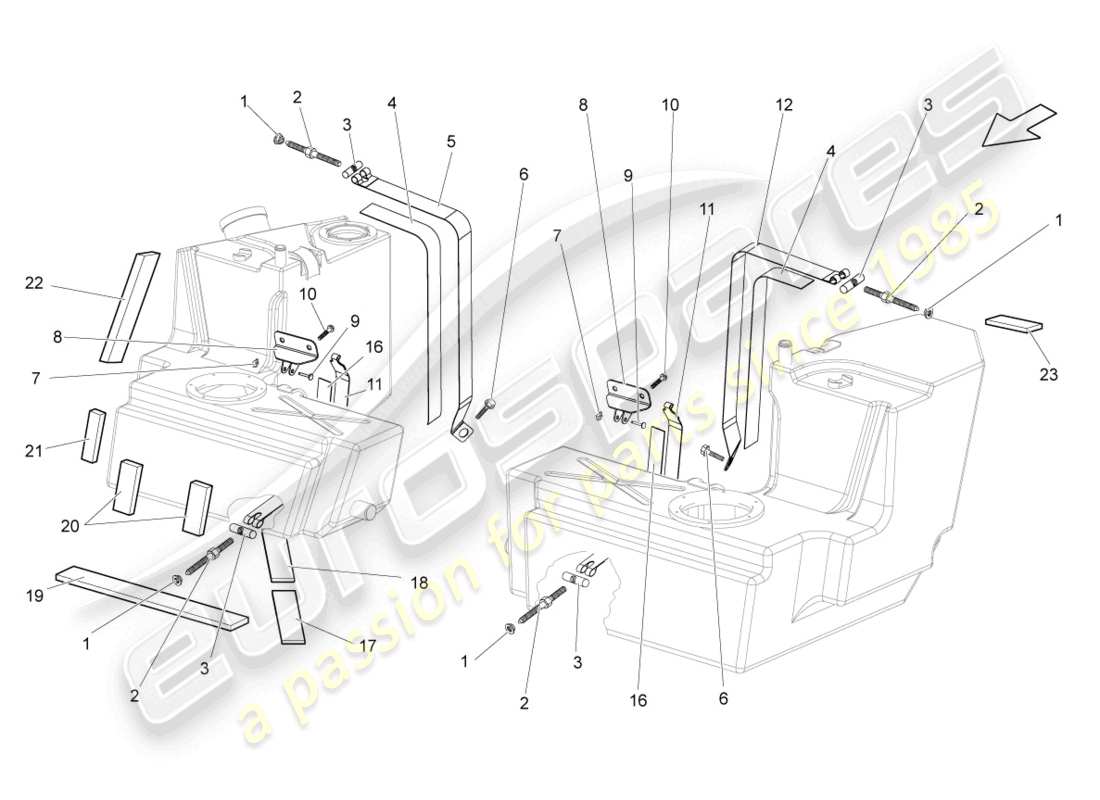 un diagramma delle parti dal catalogo delle parti lamborghini gallardo coupe (2005)