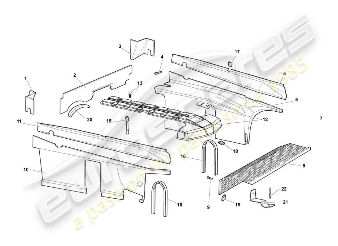 un diagramma delle parti dal catalogo delle parti lamborghini reventon
