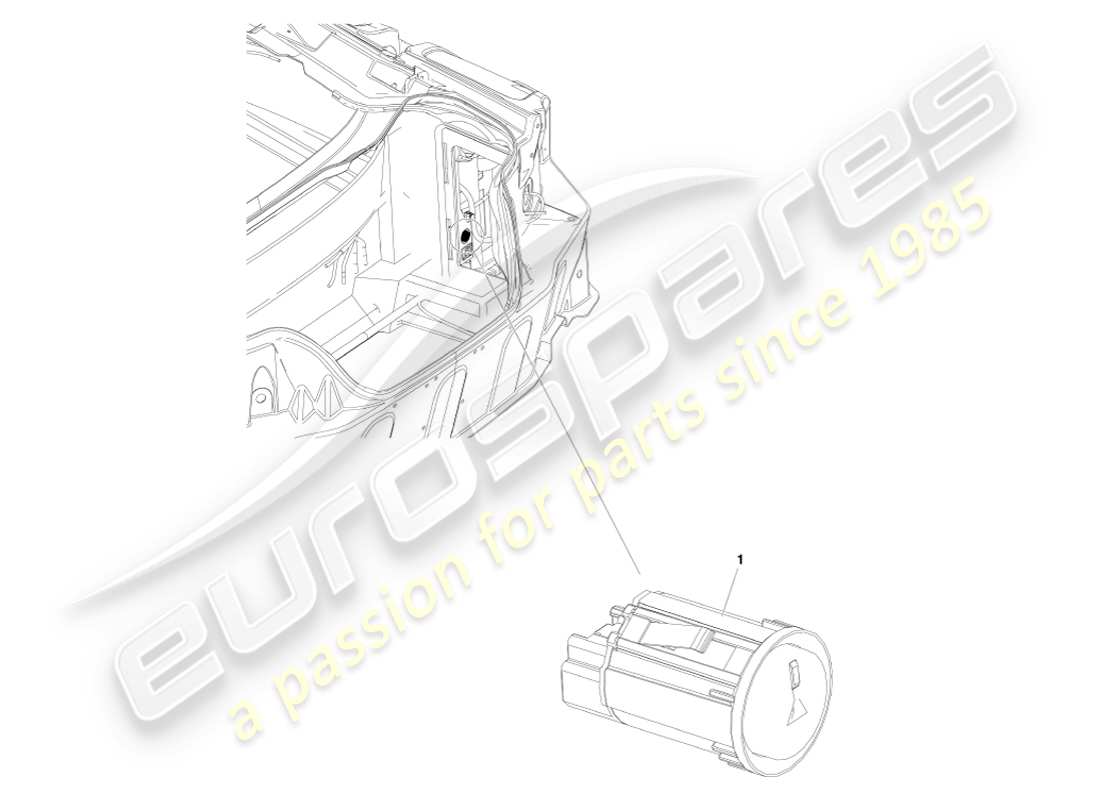 aston martin v8 vantage (2005) diagramma delle parti dell'interruttore di spegnimento della batteria