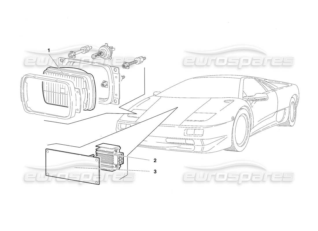 lamborghini diablo sv (1997) luci (valido per rh d. - marzo 1997) diagramma delle parti