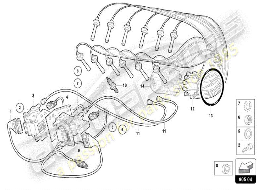 lamborghini diablo vt (1995) sistema di accensione diagramma delle parti