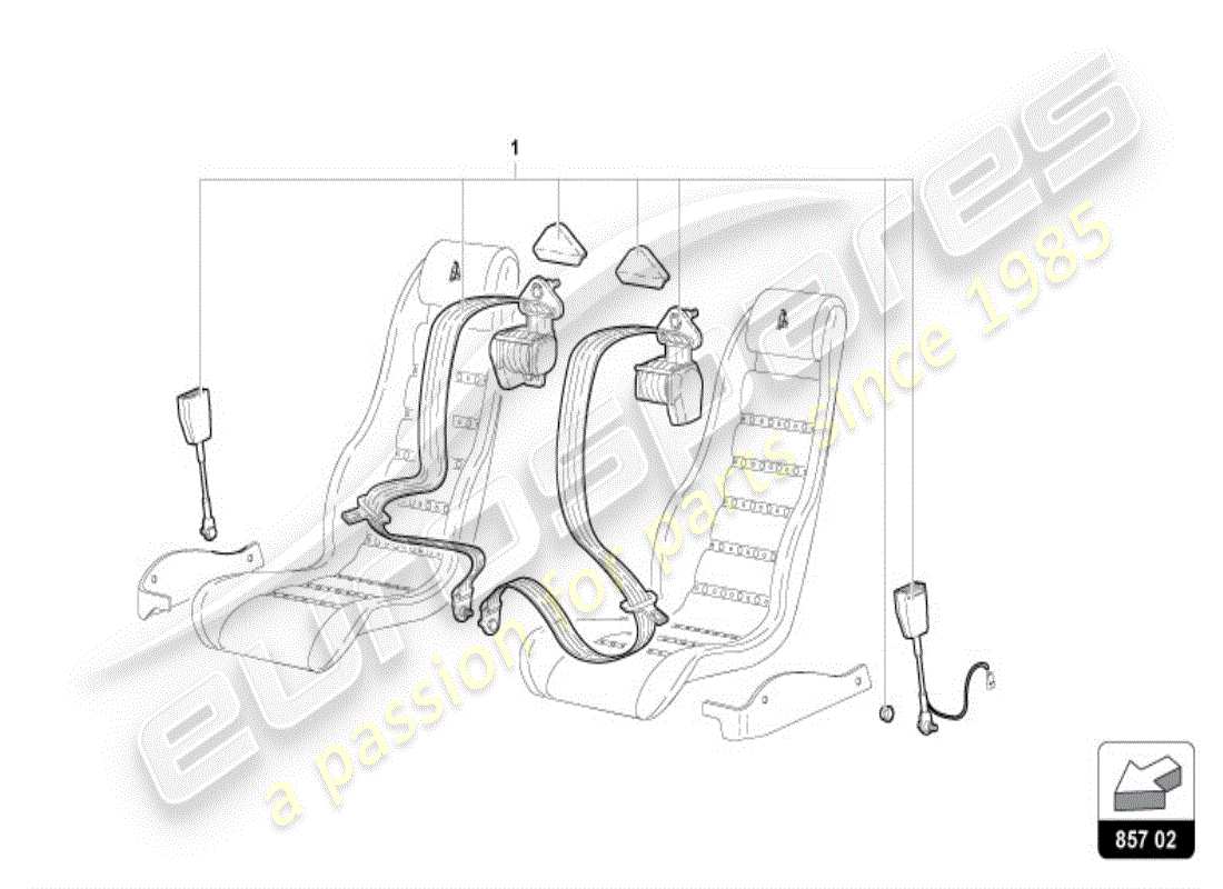 lamborghini diablo vt (1997) cinture di sicurezza diagramma delle parti