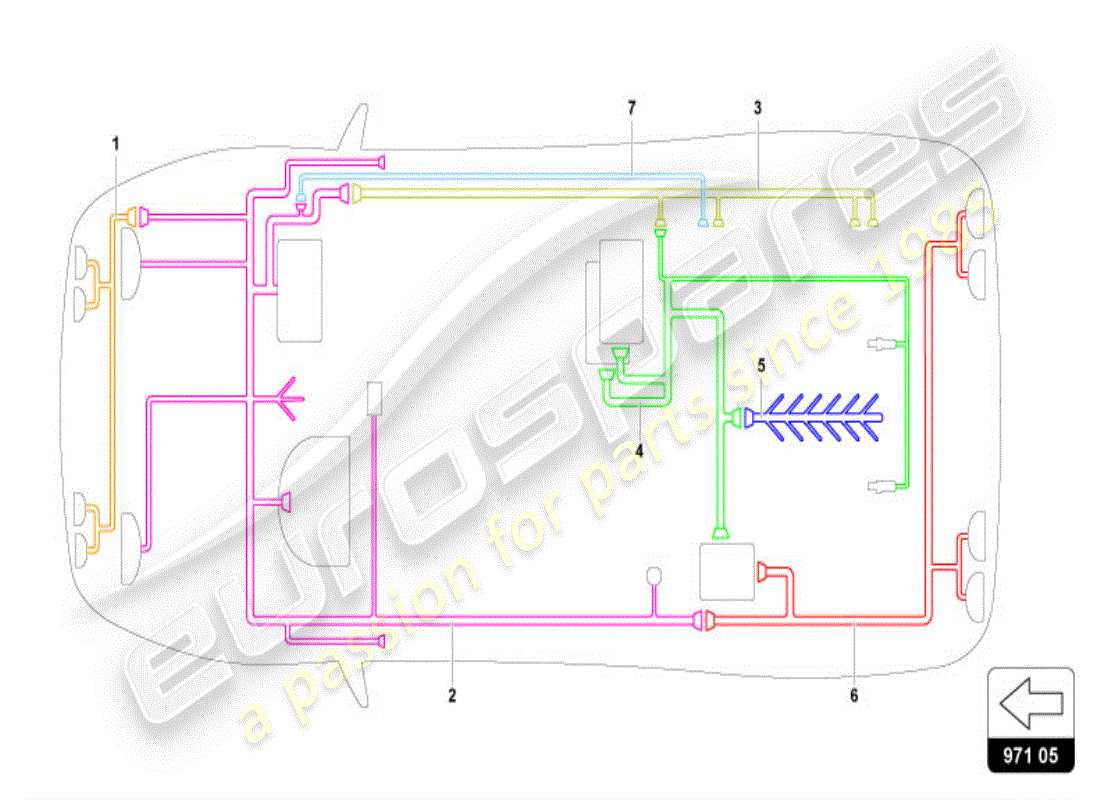 lamborghini diablo vt (1995) elettriche diagramma delle parti