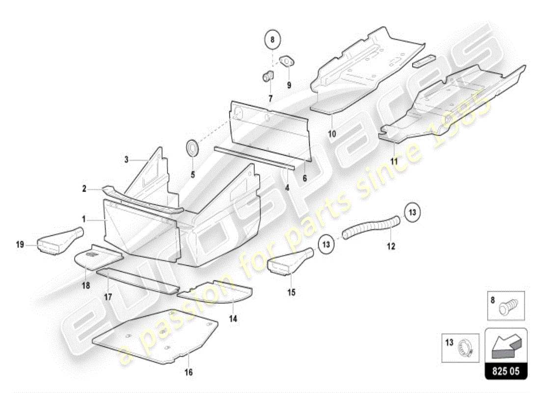 lamborghini diablo vt (1998) pannello di rivestimento diagramma delle parti
