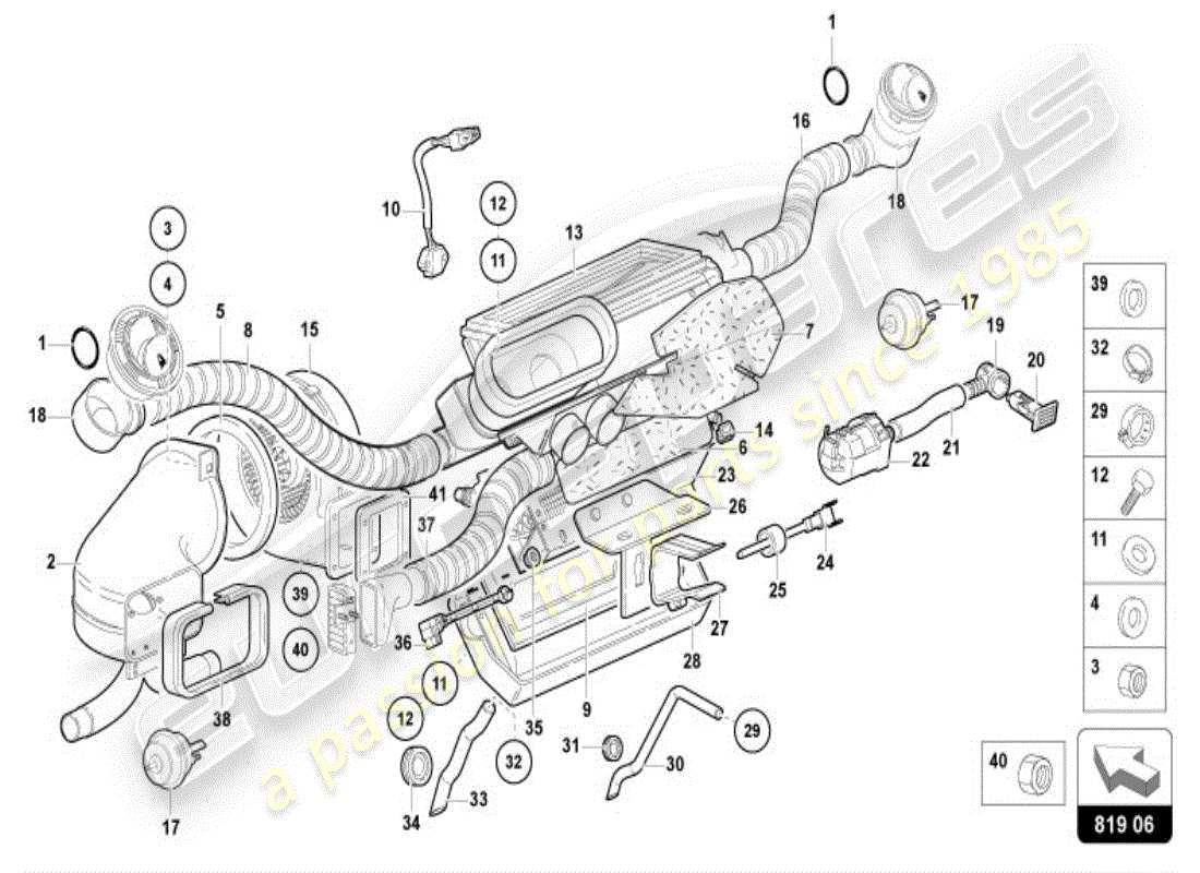 lamborghini diablo vt (1999) canale guida aria diagramma delle parti